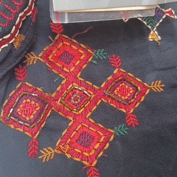 Chico's Boho long skirt and blouse, nwt, Size 2 (12), Beaded, Sequins, Tiered - Picture 13 of 14